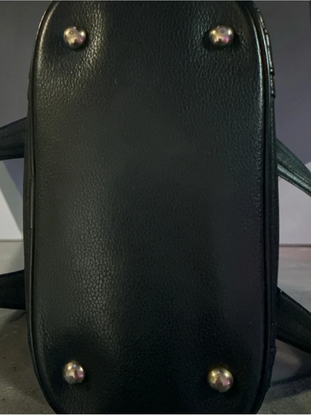 MCM Black Leather Satchel with Gold Accents 8x10x4